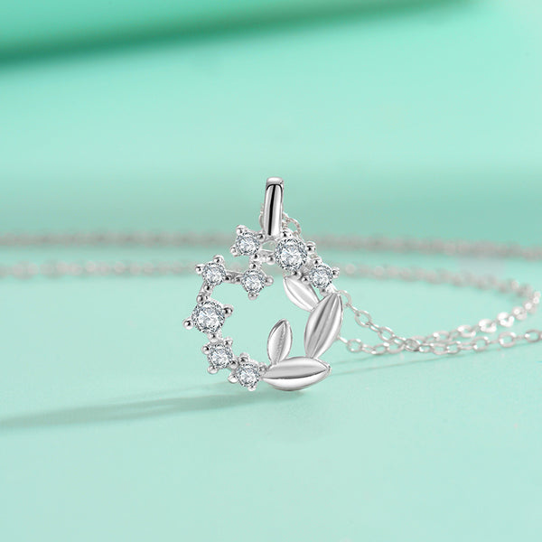 Silver Flower Charm Necklace
