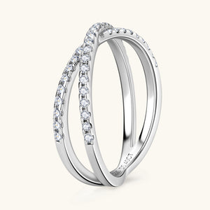Moissanite Pave Split Wedding Band Ring