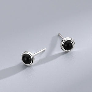 Orecchini a bottone piccoli in pietra di luna, turchese e agata