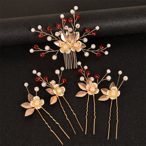 Flower Pearl Bridal Wedding Hairpin