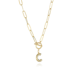 Gold Initial Letter Pendant Necklace
