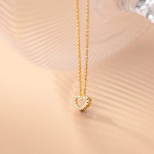 Dainty Small Heart Charm Pendant Necklace
