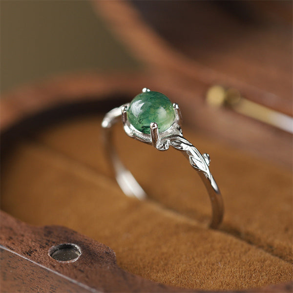 Green Moss Agate Ring