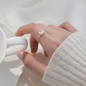 Dainty Butterfly Stacking Thin Band Ring