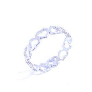 Hollow Out Heart Stacking Band Ring