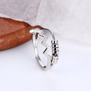 Heartbeat Bead Anxiety Fidget Spinner Ring