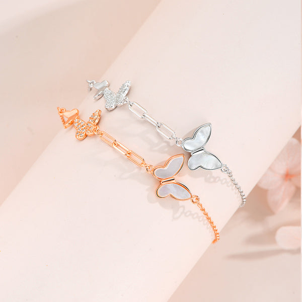 Dainty Butterfly Charm Bracelet