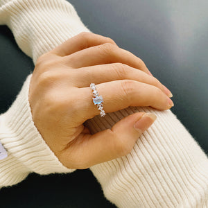 Oval Cut Moonstone Stacking Ring