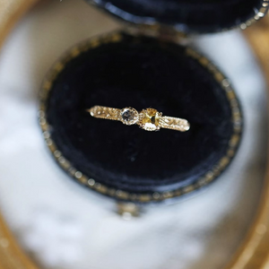 Elegant Rose Cut Citrine Stacking Ring