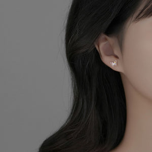 Small Butterfly Color Gemstone Stud Earrings