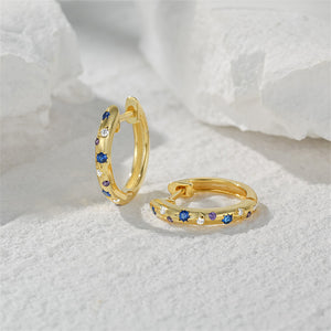 Blue Moon Star Huggie Hoop Earrings