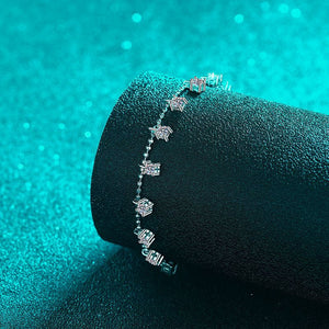 Brilliant Moissanite Dangle Charm Bracelet