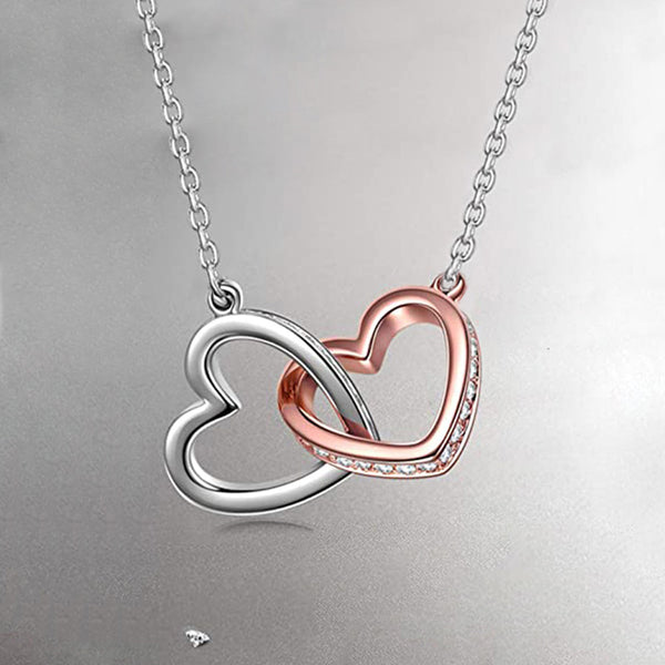 Interlocking Heart Pendant Necklace