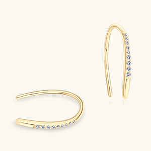 Moissanite Pave U Shape Half Hoop Earrings