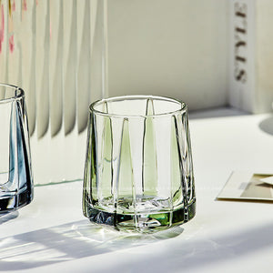 Color Stripe Hexagonal Drinking Glass