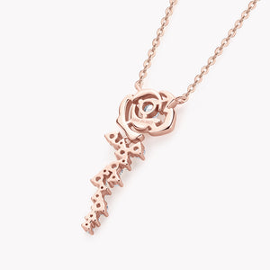 Moissanite Rose Flower Pendant Necklace