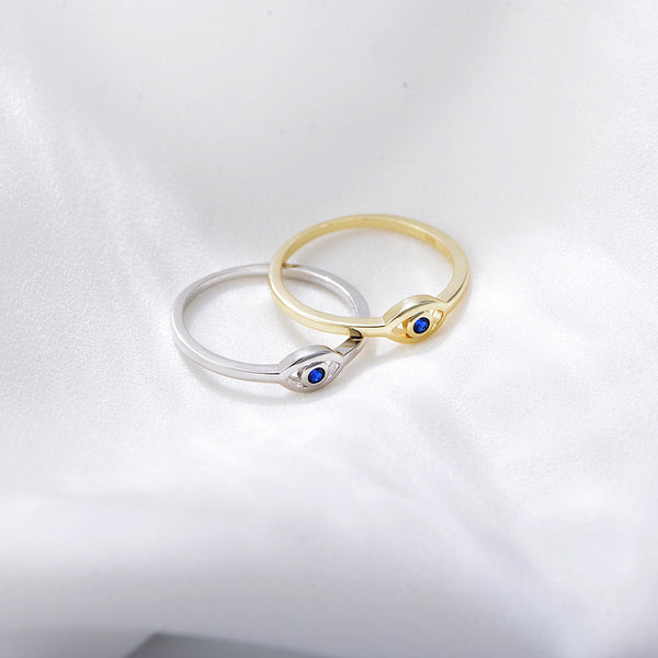 Blue Evil Eye Stacking Ring