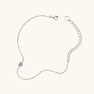 Solitaire Moissanite Charm Stacking Bracelet