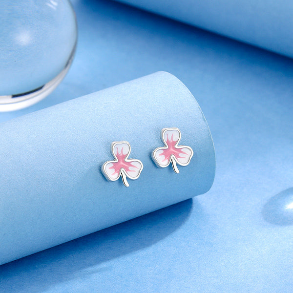 Mini Pink Flower Stud Earrings