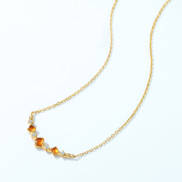 Orange Garnet Pendant Necklace
