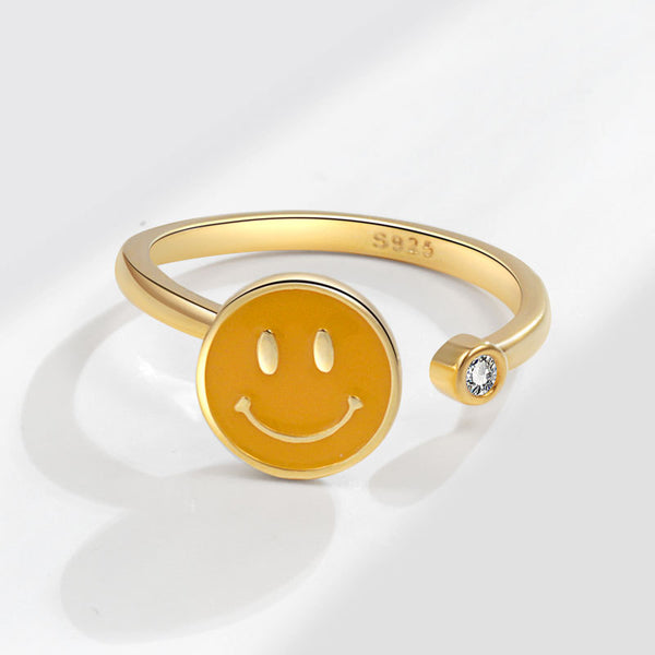 Smiley Face Anxiety Fidget Spinner Ring