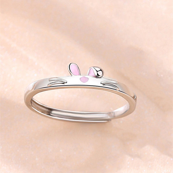 Cute Carrot Bunny Couple Ring