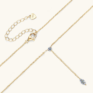 Marquise-Cut Moissanite Drop Y Necklace