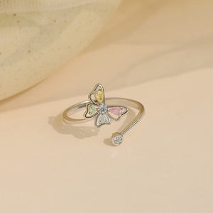 Color Gemstone Butterfly Bypass Ring