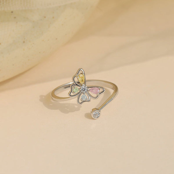 Color Gemstone Butterfly Bypass Ring