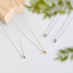 Tiny Small Initial Letter Pendant Necklace