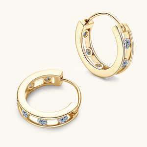 Moissanite Openwork Huggie Hoop Earrings