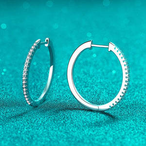Moissanite Pave Setting Hoop Earrings