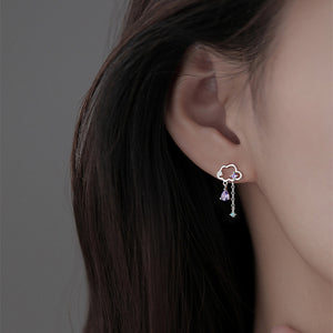 Cloud Rain Chain Dangle Drop Stud Earrings