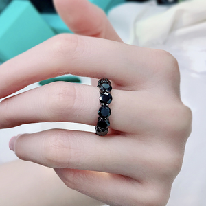 Black Color Moissanite Statement Ring