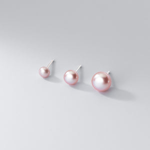 Pink Freshwater Pearl Wedding Stud Earrings