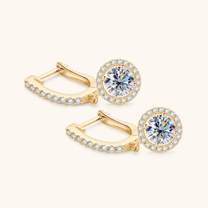 Moissanite Drop Latch Back Huggie Earrings