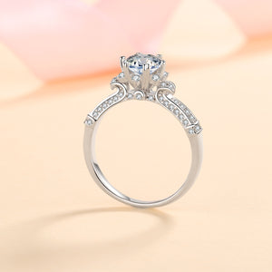 Six-Prong Round Moissanite Engagement Ring