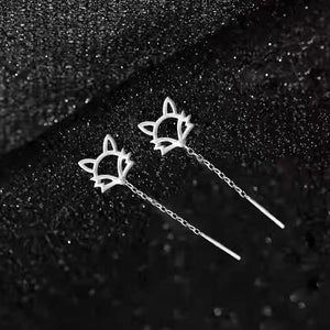 Delicate Fox Ear Threader Earrings