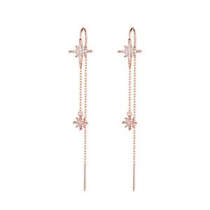 Dainty Star Long Threader Earrings