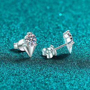 Solitaire Moissanite Cone Stud Earrings