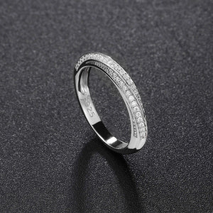 Dainty Pave Twist Eternity Band Ring