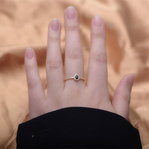Gold Teardrop Stacking Thin Band Ring