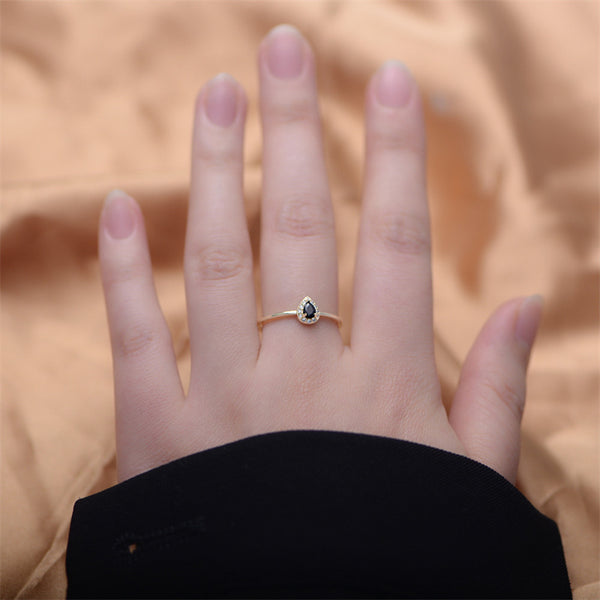 Gold Teardrop Stackable Ring