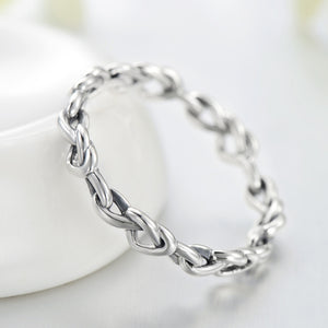 Heart Knot Chain Link Stacking Ring