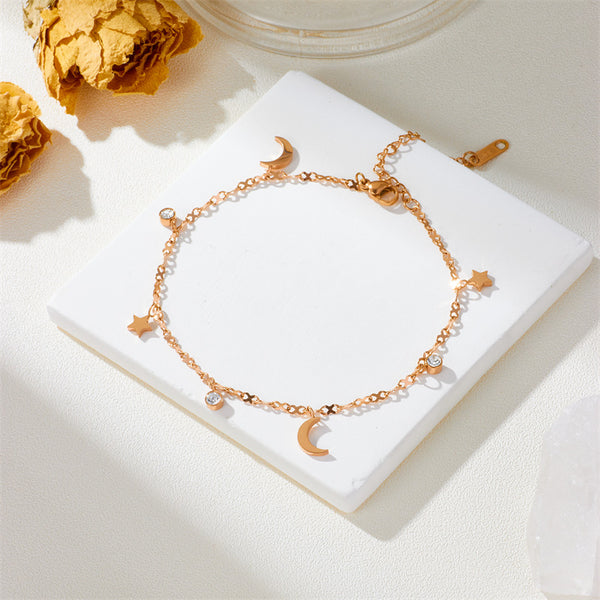 Dainty Star Moon Anklet