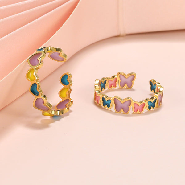 Colorful Butterfly Luminous Ring