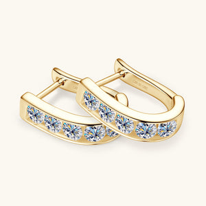 Moissanite Channel Setting Huggie Hoop Earrings
