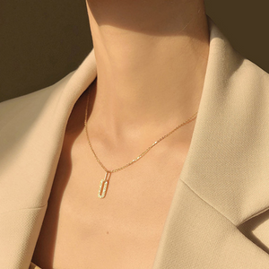 Interlocking Safety Pin Pendent Necklace
