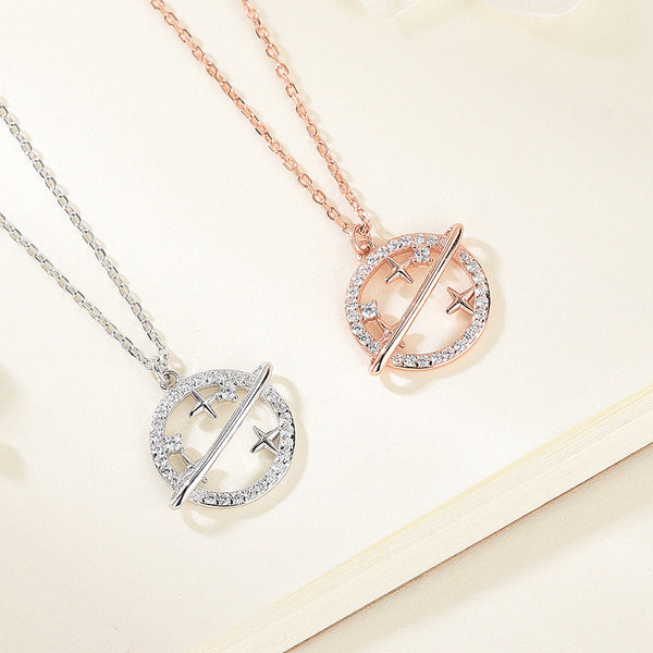 Dainty Planet Star Pendant Necklace