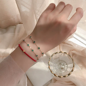 Green Color Gemstone Wedding Bracelet